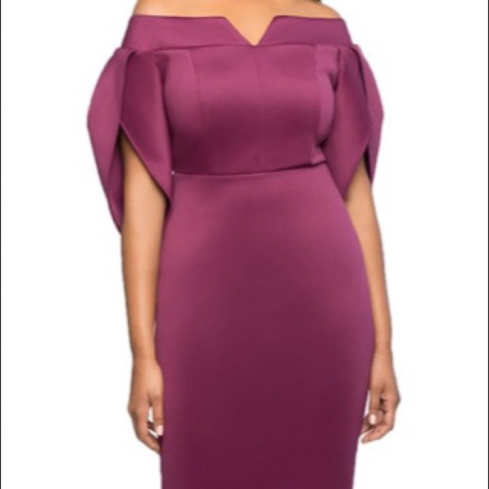 Stunning Off the shoulder Plum dress.